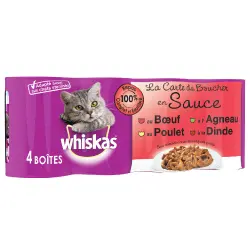 Whiskas La Carte 12 x 390 / 400 g en latas - Menú del carnicero en salsa (12 x 400 g)