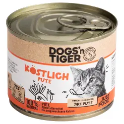 Dogs'n Tiger Adult 6 x 200 g comida húmeda para gatos - Pavo