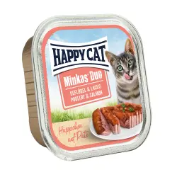 Happy Cat Minkas Duo Bocaditos en cuenco de paté 12 x 100 g - Pack mixto (5 variedades)