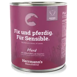 Herrmann's Menú Sensitive 6 x 800 g - Caballo con boniato y calabacín ecológicos
