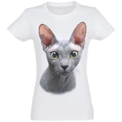 Camiseta Mujer Gato Egipcio color Blanco