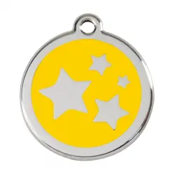 Placa identificativa Acero Inoxidable Esmalte Estrella Amarillo para perros