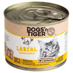 Dogs'n Tiger Senior 6 x 200 g comida húmeda para gatos - Pollo