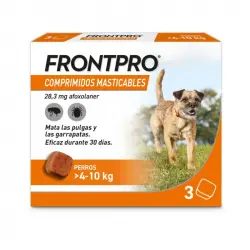 Frontpro Antiparasitario Masticable Para Perros 3 Comp., Peso 4-10 Kg
