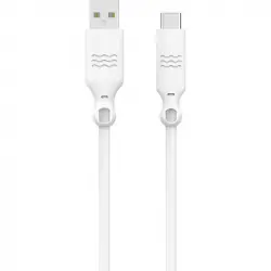 Just Green Cable Ecológico USB-C a USB-A Macho/Macho 1.2m Blanco