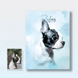Pet Story Retrato Personalizado de Mascota póster Blue para hogar