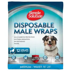 Simple Solution pañal desechable para perros macho - M: 38 - 58 cm, 12 unidades