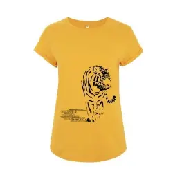 Animal totem camiseta tigre amarillo para mujer