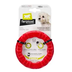 Aro de juguete FERPLAST Smile rojo para perros - XS: 8,5 x 1,7 cm (Diám x Al)