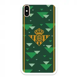 Funda Licencia Oficial Real Betis Balompié Escudo Amarillo Fondo Verde para iPhone XS Max