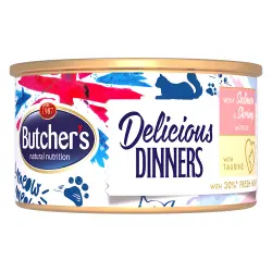 Butcher's Delicious Dinners comida húmeda para gatos 24 x 85 g - Salmón y gambas