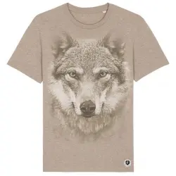 Camiseta Lobo monocromático color BEIGE