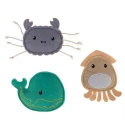 TIAKI Ocean Gang juguetes con catnip para gatos - Set de 3
