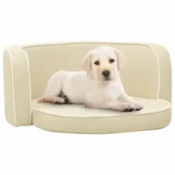 Vidaxl sofá plagable crema para perros