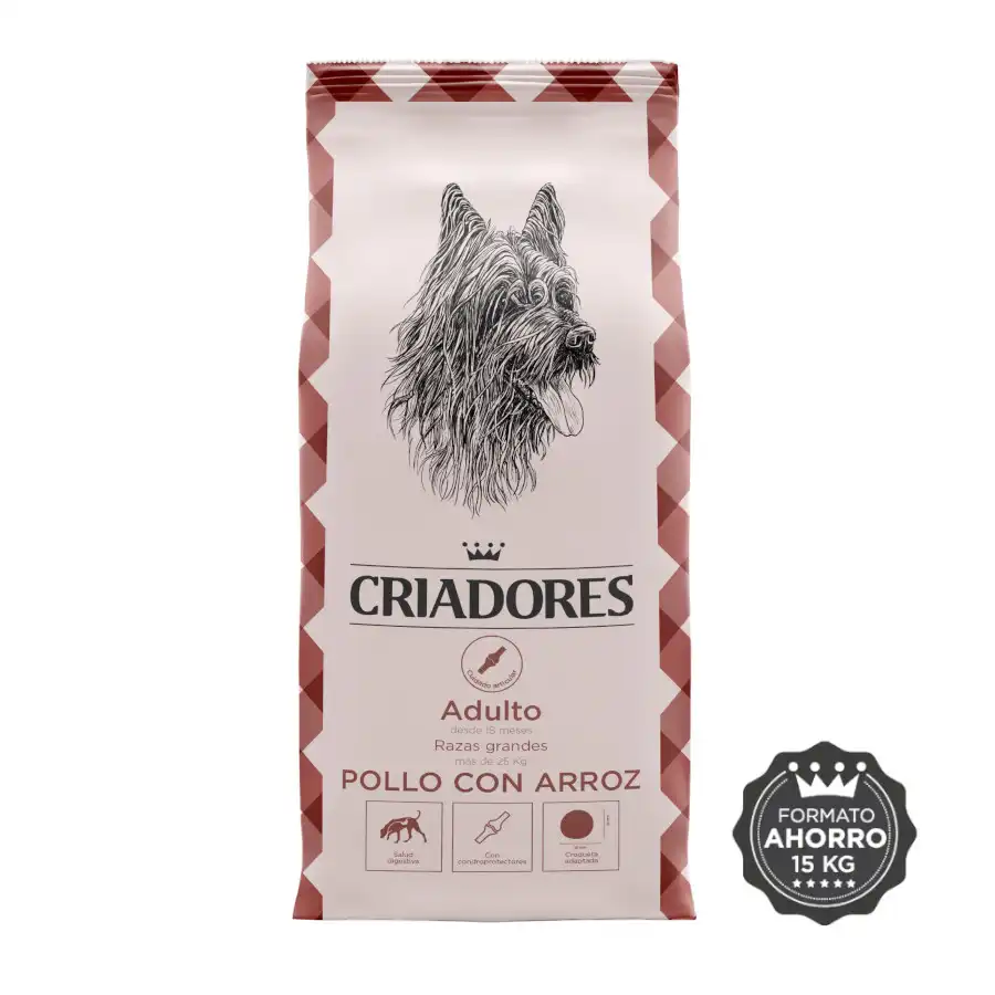 Criadores Adulto Pollo y Arroz pienso para perros de razas grandes