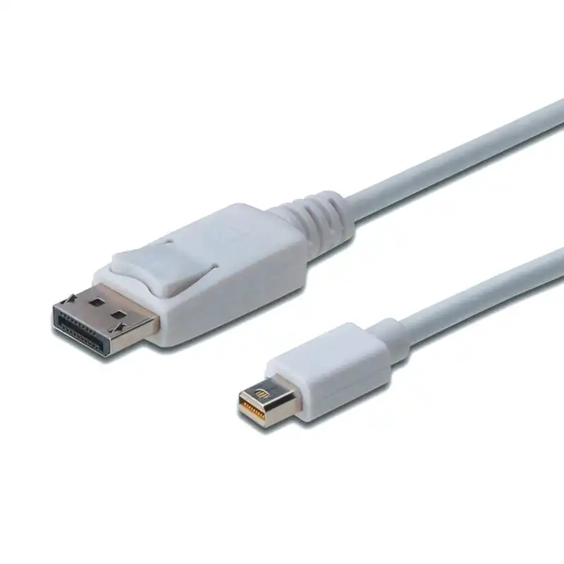 Digitus Cable de Conexión Mini DP-Displayport 3m con Bloqueo Blanco