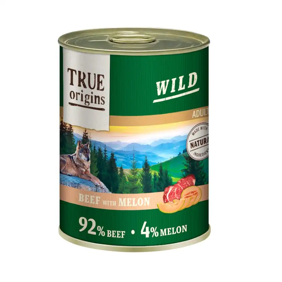 True Origins Adult Wild Ternera y Melón lata para perros