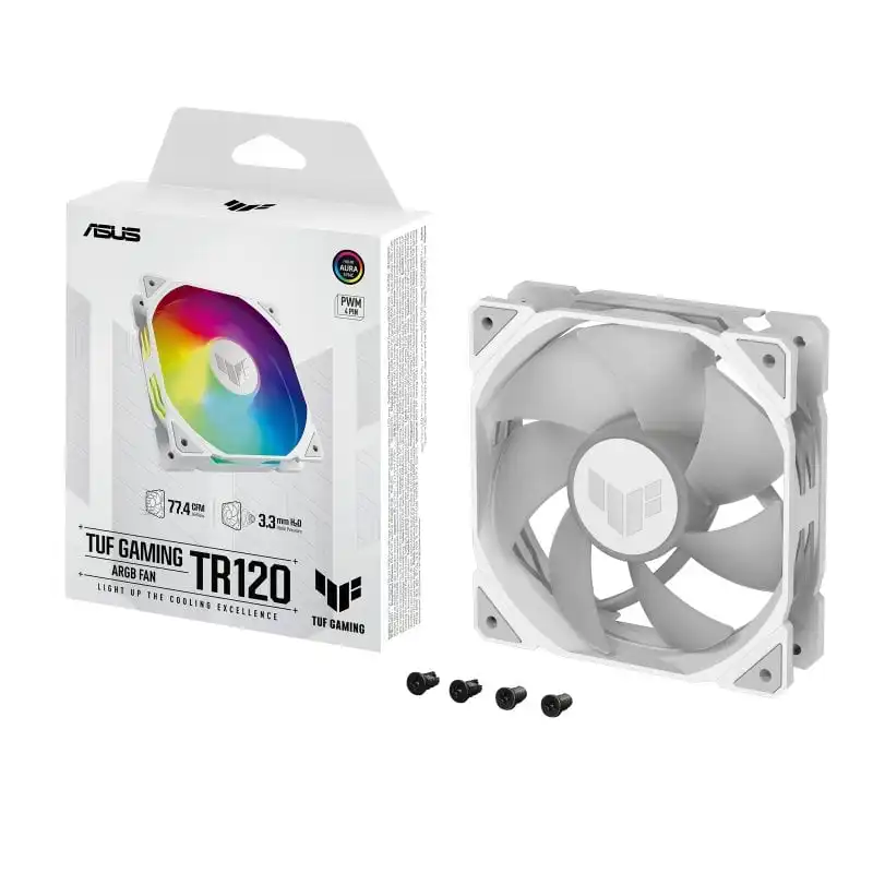 ASUS TUF Gaming TR120 ARGB Fan Single Pack Ventilador Suplementario 120mm Blanco