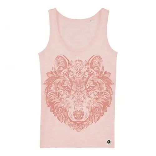 Camiseta de tirantes Ralf Nature lobo mandala rosa