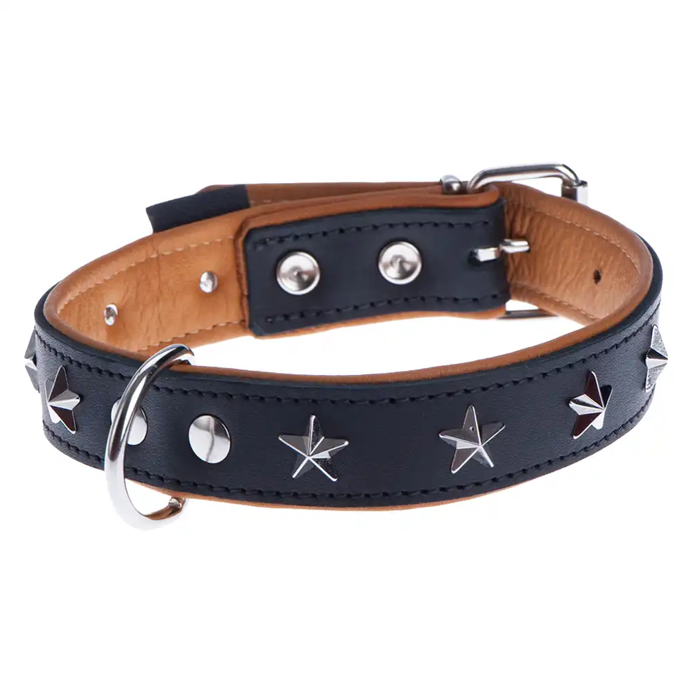 Collar de cuero Heim Stars - M: 38-46cm perím. de cuello