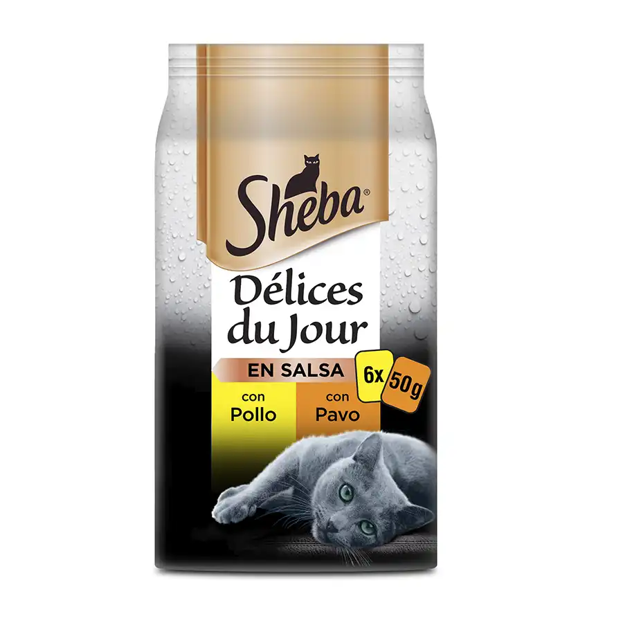 Sheba Délices du Jour Ave Salsa en Bolsita para Gatos - Multipack