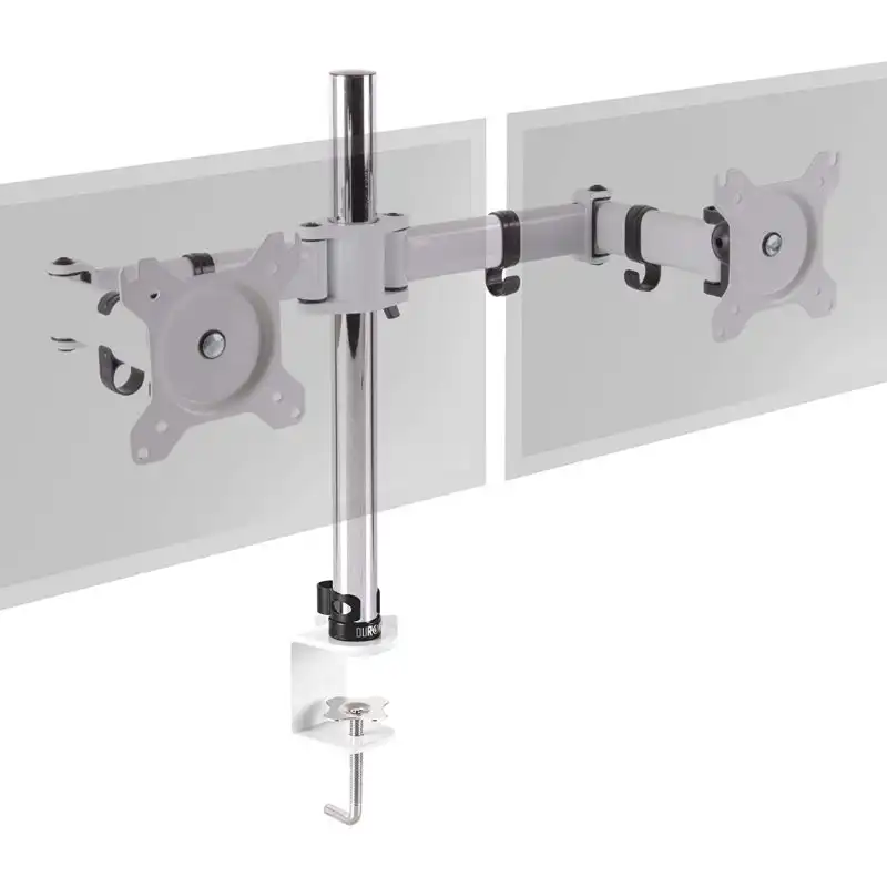 Duronic DM252 WE Soporte de Mesa 2 Monitores 13"-27" VESA 100x100 Máx 8kg