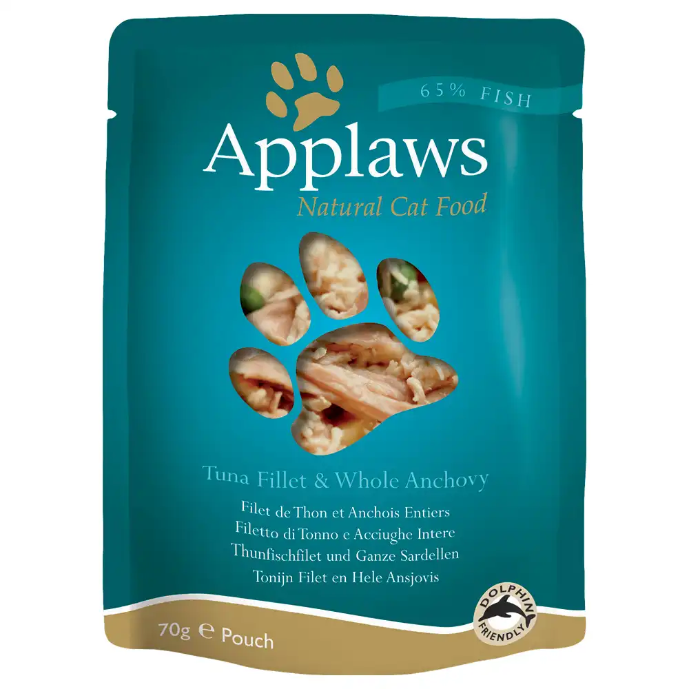 Applaws Cat Pouch en caldo para gatos 12 x 70 g - Atún con anchoas