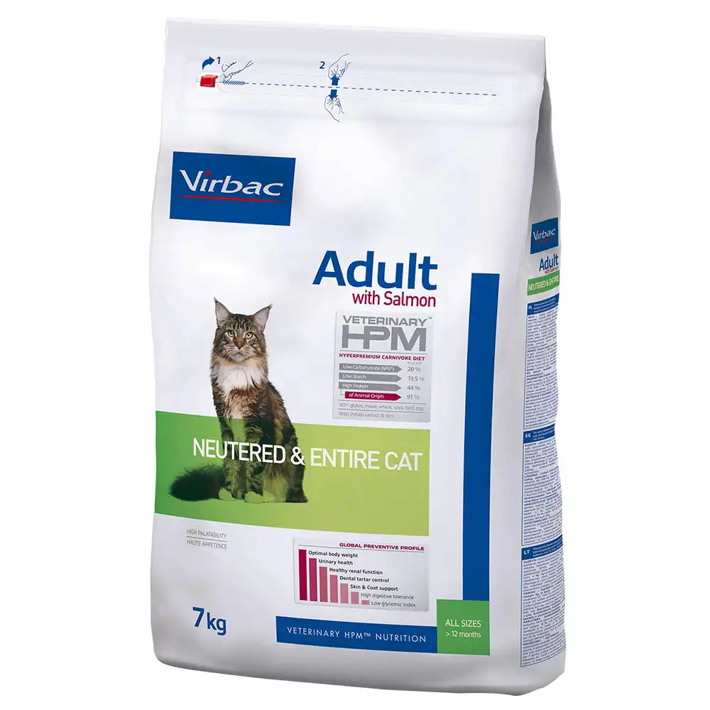 Virbac HPM Adult Neutered & Entire Cat Salmón 7 Kg.