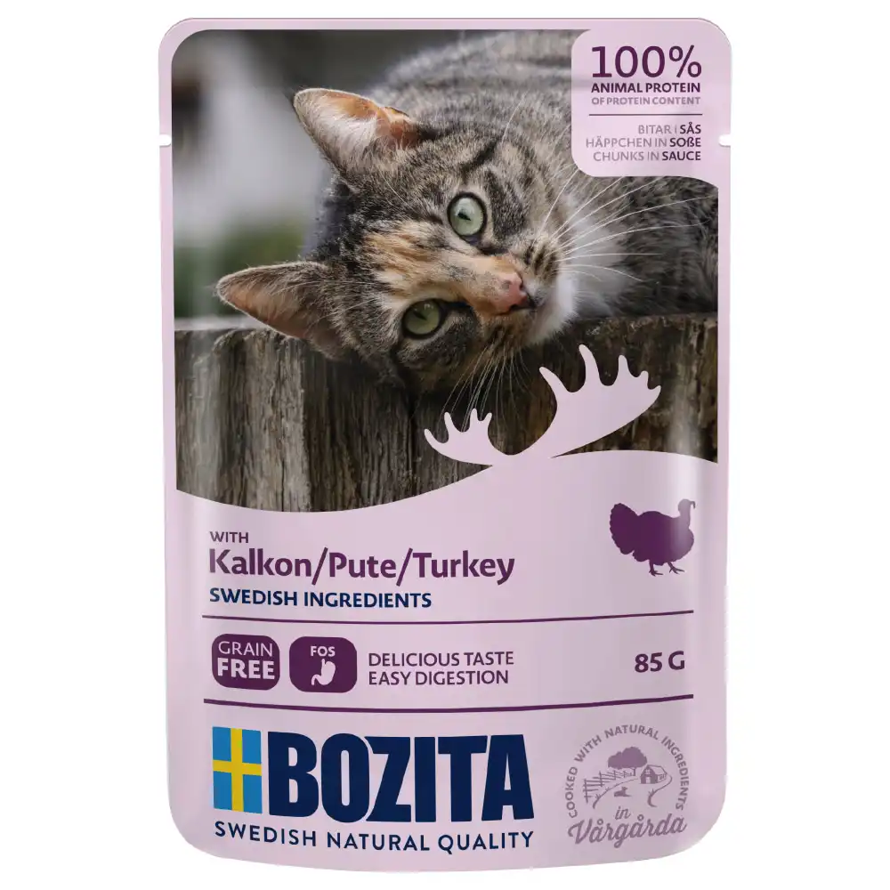 Bozita Bocaditos en salsa en bolsitas para gatos 12 x 85 g - Pavo