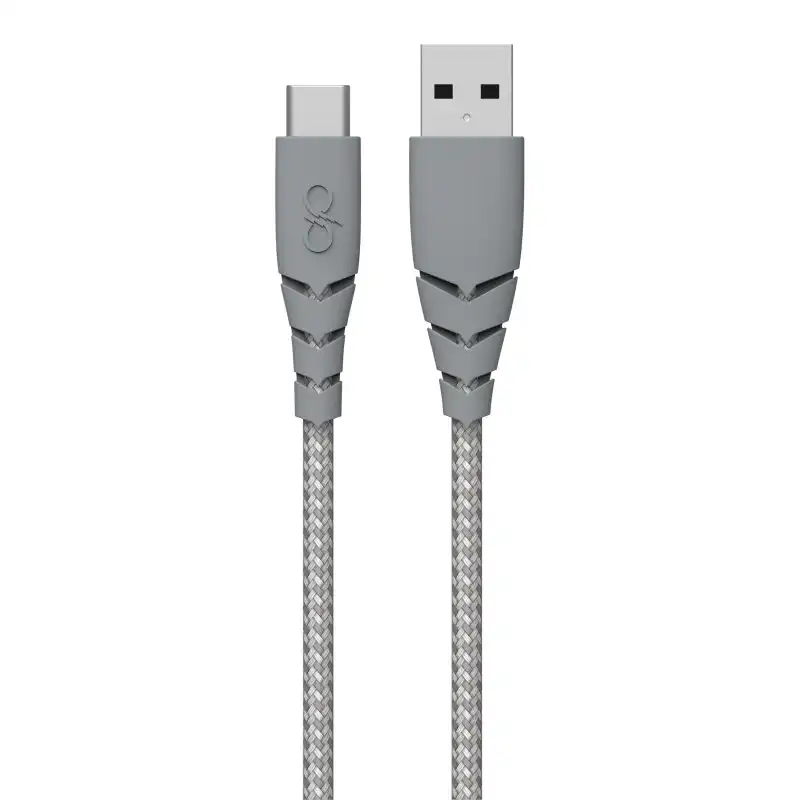 Force Power F148994 Cable USB-A a USB-C Ultrarreforzado 1.2m 3A Gris