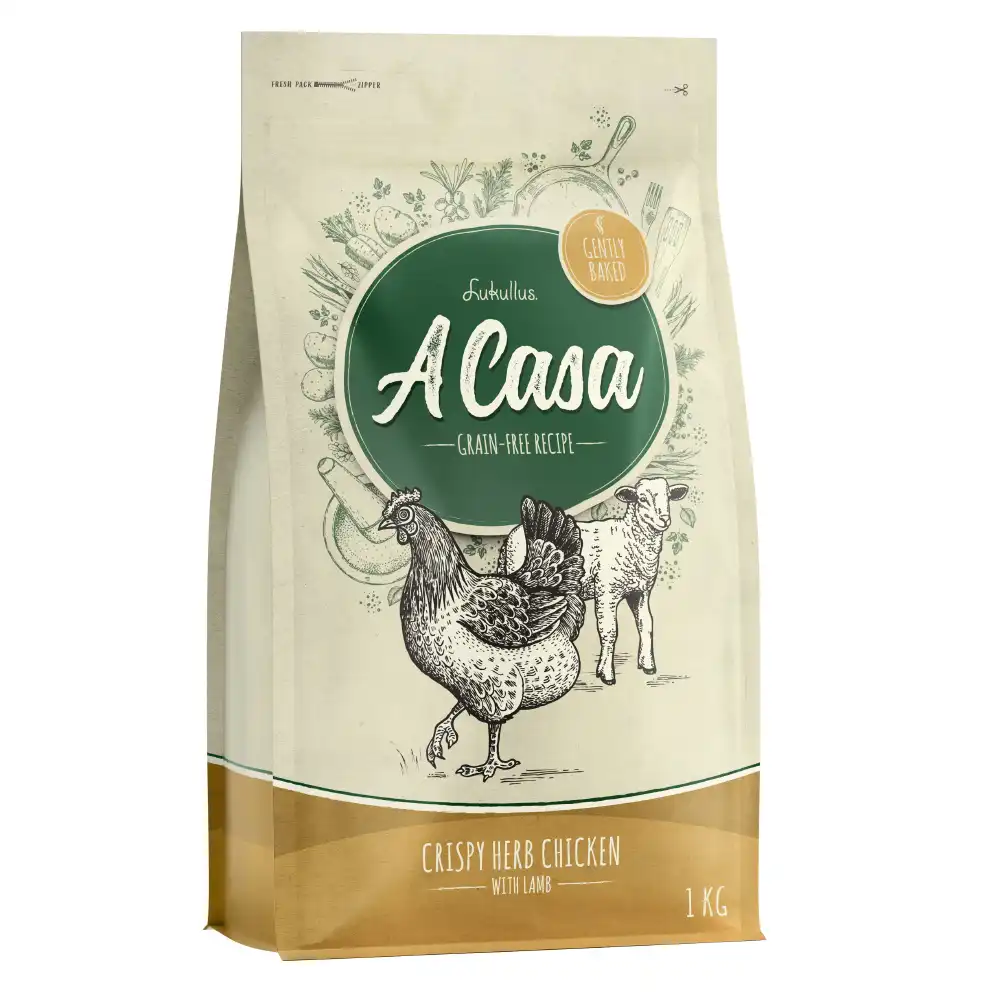 Lukullus A Casa con crujiente pollo y hierbas pienso horneado para perros - 1 kg