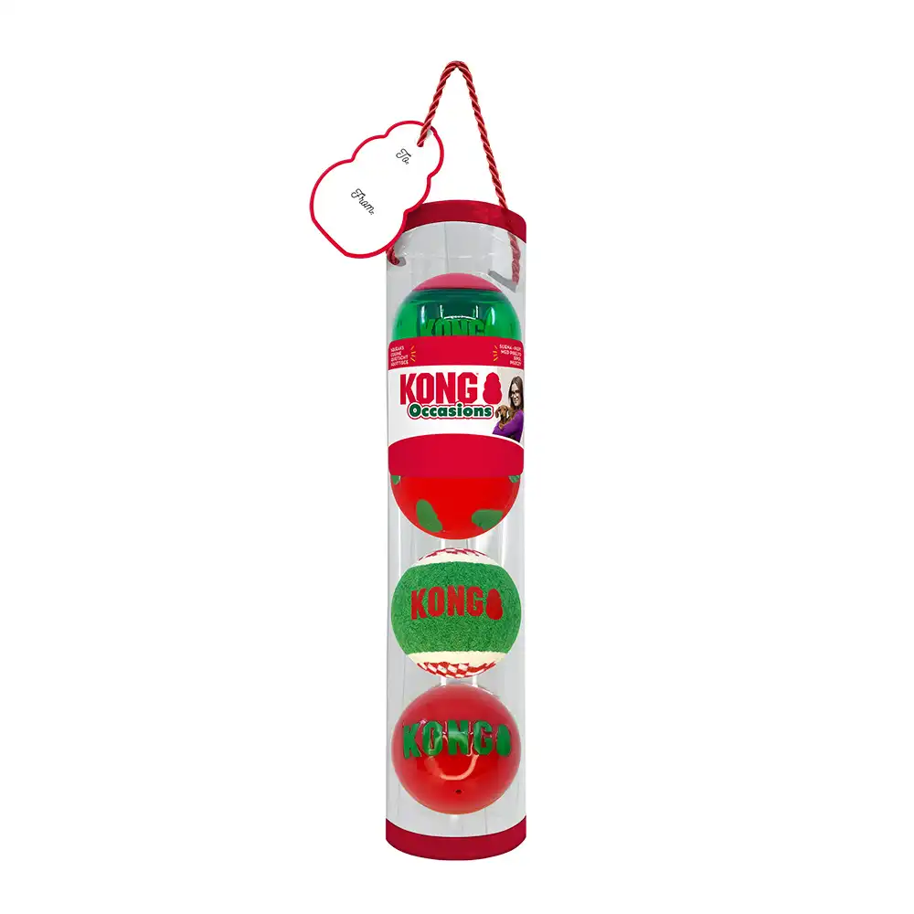 Pelotas KONG Holiday Occasions - Set de 4