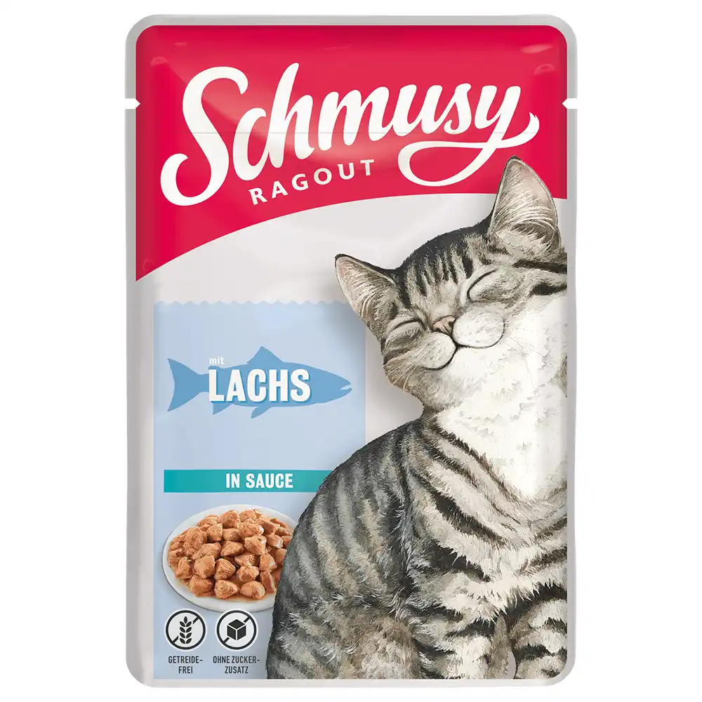 Schmusy Ragout en salsa 12 x 100 g - Salmón