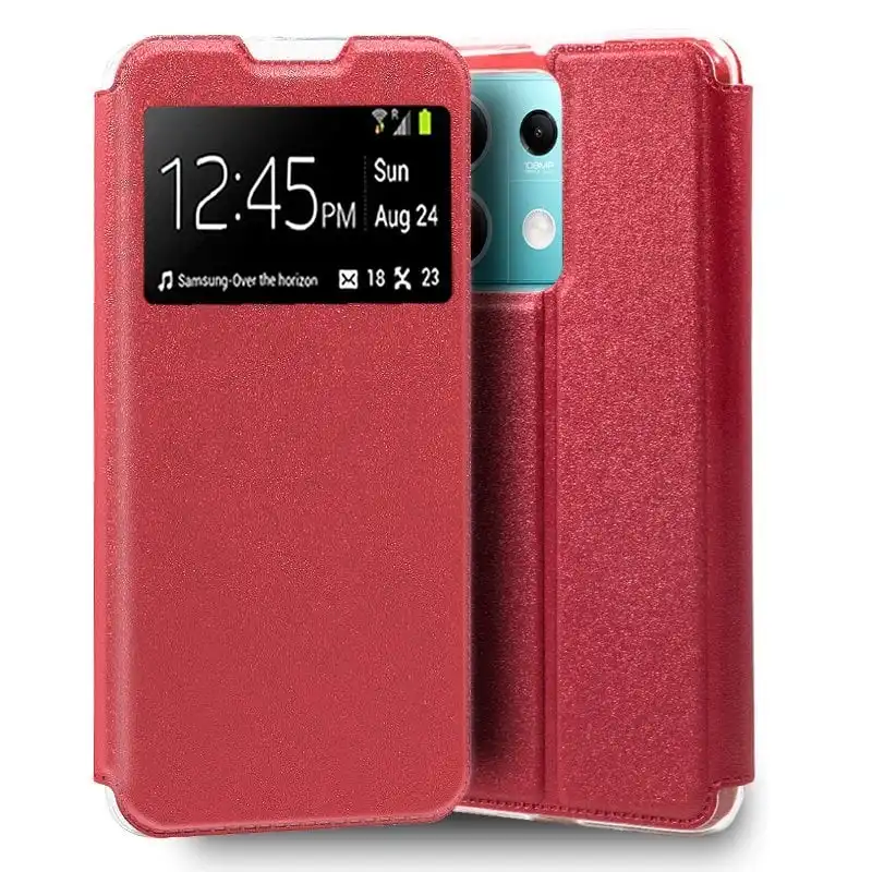 Cool Funda Flip Cover Tipo Libro Liso Rojo para Xiaomi Redmi Note 13 5G