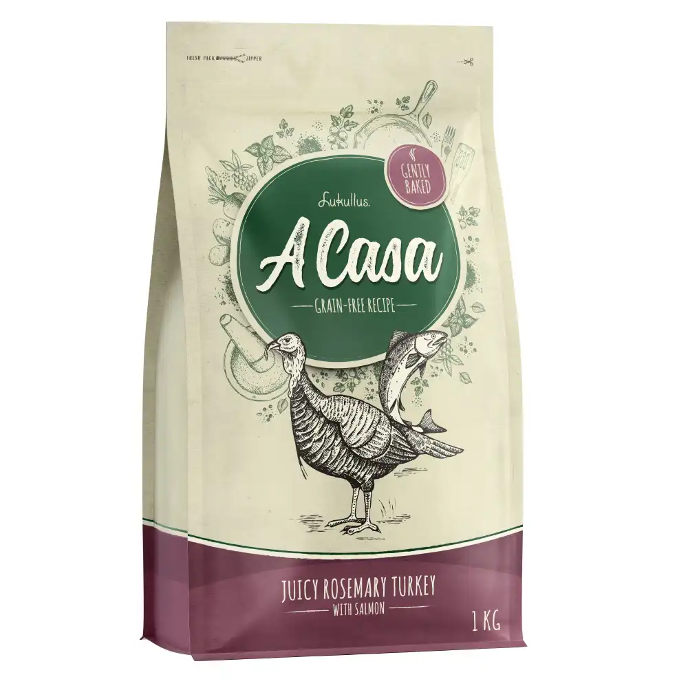 Lukullus A Casa con jugoso pavo y romero pienso horneado para perros - 1 kg