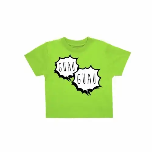 Camiseta bebé "Guau, guau" color Verde