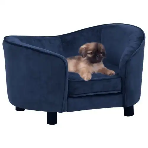 Vidaxl sofá felpa azul para perros