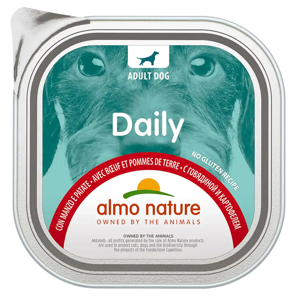 Almo Nature Diario 9 x 300 g - con carne de vacuno y patatas