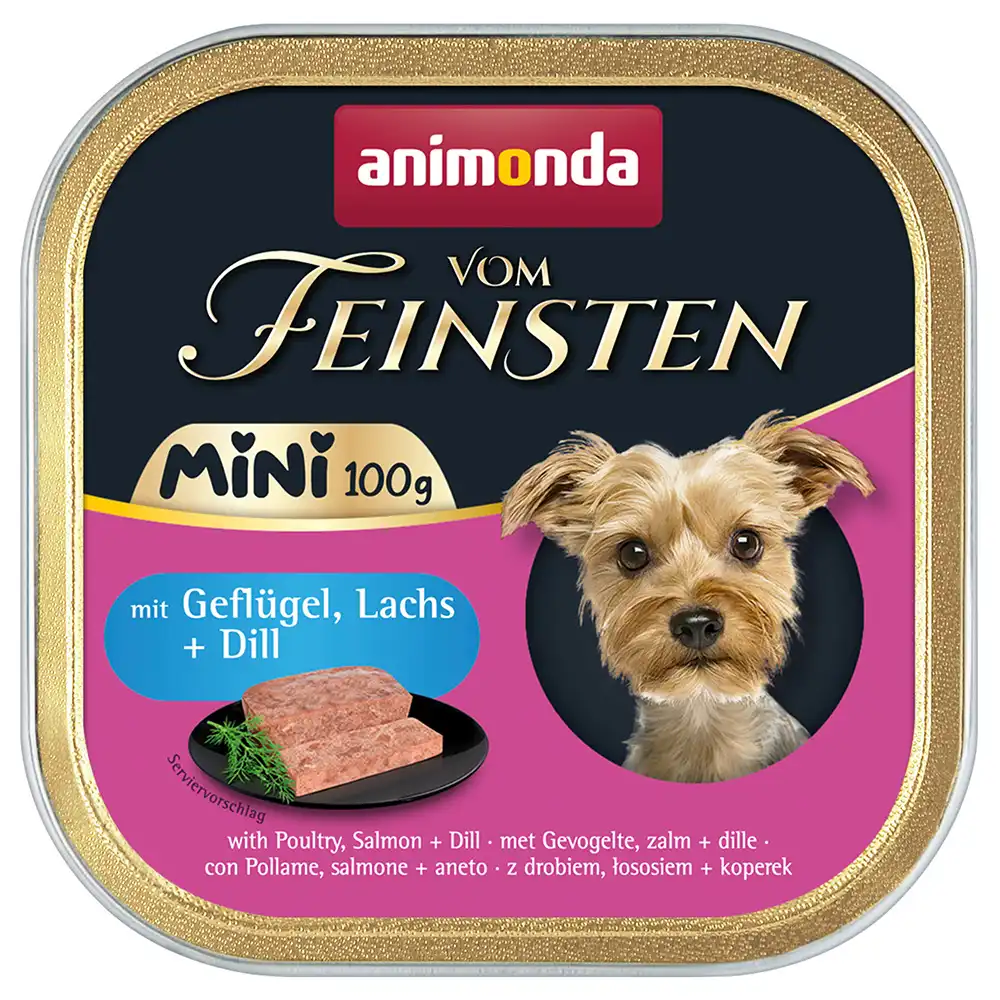 Animonda vom Feinsten Adulto Mini 32 x 100 g - Con ave, salmón y eneldo