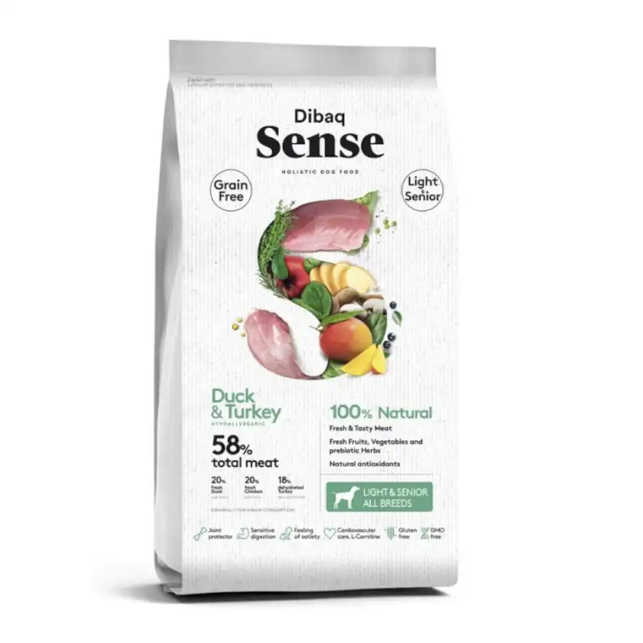 Dibaq Senior Sense Free Light Pato y Pavo pienso para perros