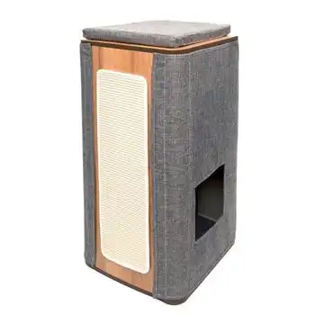 Vesper Mdf Cat Tree - 42.5 X 87 X 42.5 Cm - Gris Piedra