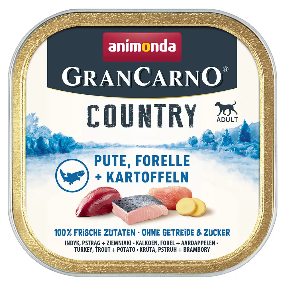 Animonda GranCarno Adult Country 22 x 150 g - Pavo, trucha y patatas