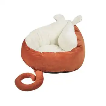 Cama Para Perro De Terciopelo Naranja/blanco 50 Cm Hassa