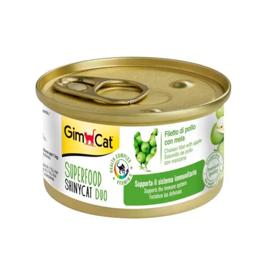 Gimcat Superfood Shinycat Duo Pollo y Manzana 70 gr.