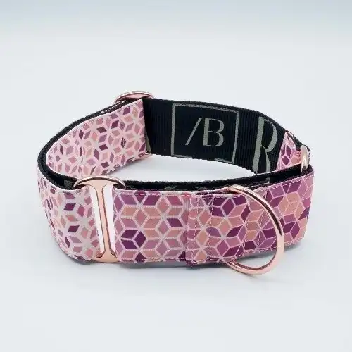 Baona collar martingale kuta de nylon reciclado rosa para perros