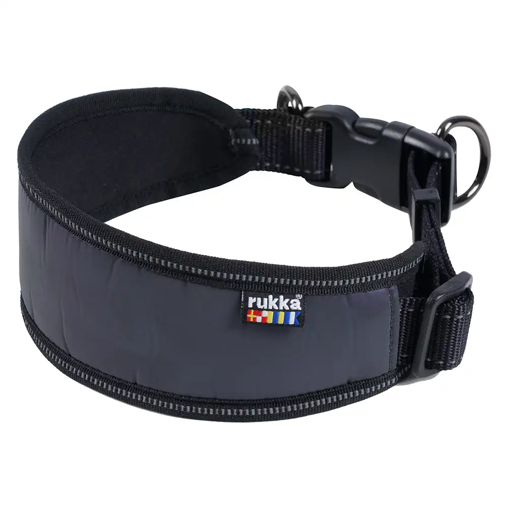 Collar reflectante Rukka® Luminous Soft para perros - M: 30 - 50 cm contorno de cuello, 25 mm de ancho