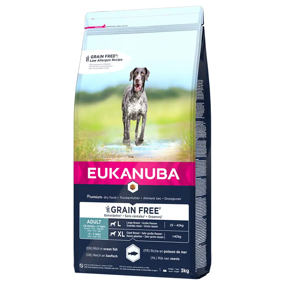 Eukanuba Grain Free Adult razas grandes con salmón - 12 kg