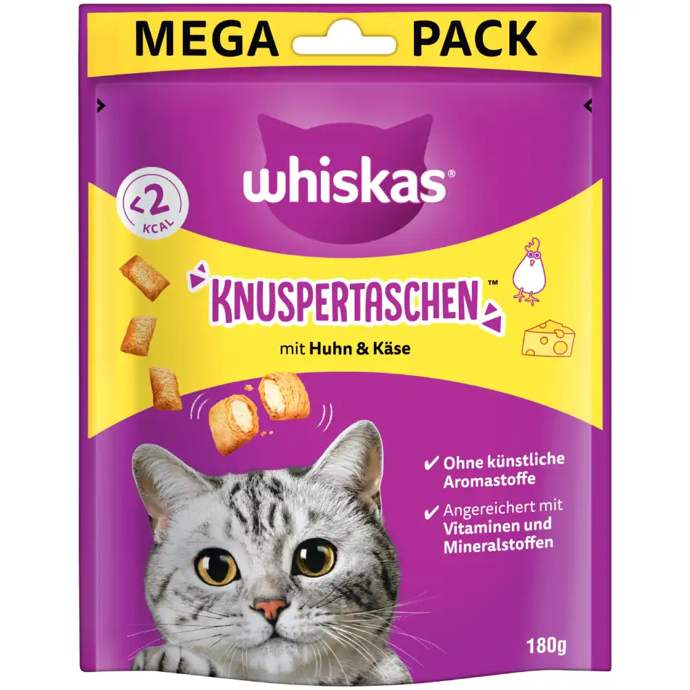 Whiskas Temptations snacks crujientes - Pollo y queso (180 g)