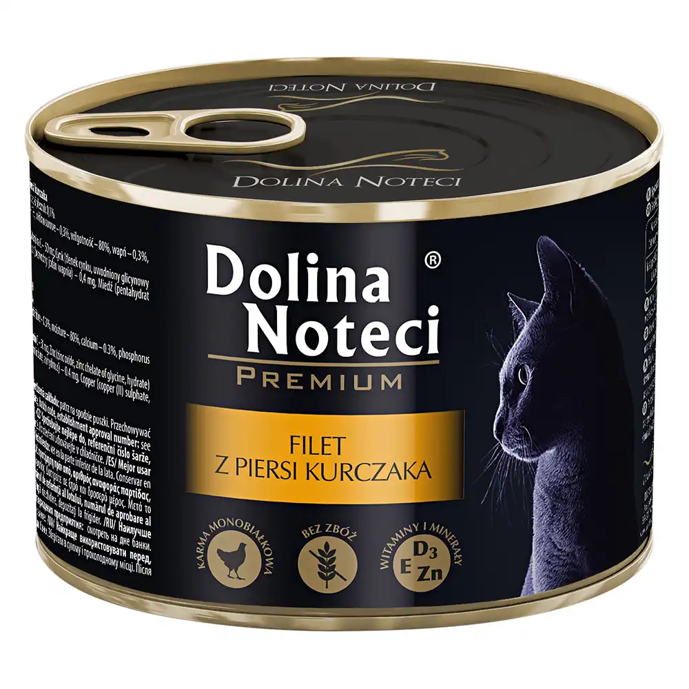 Dolina Noteci Premium Gato 12 x 185 g - Filete de pechuga de pollo