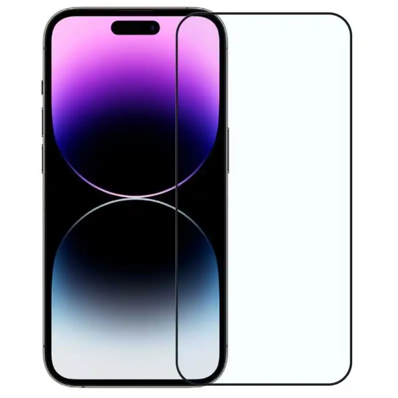 OcioDual Protector de Pantalla Cristal Templado Premium 9D Borde Negro para Iphone 14 Pro Max